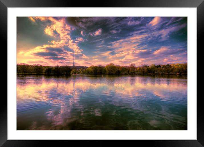 Sunset over the Lake Framed Mounted Print by Dean Messenger
