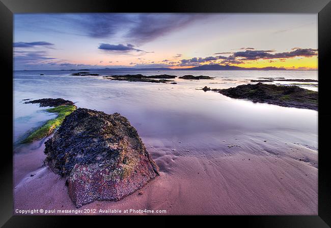 West Coast Sunset. Framed Print by Paul Messenger