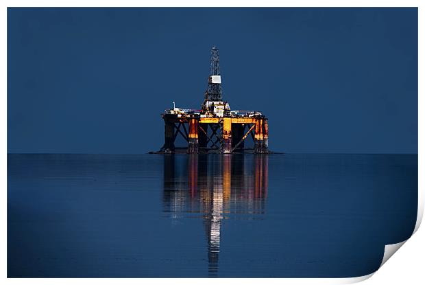 Oil Rig In the Cromarty Firth Print by Jacqi Elmslie