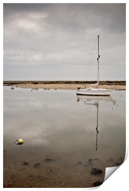 Burham Overy Staithe Reflections Print by Paul Macro