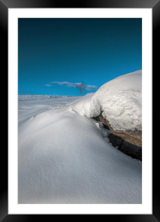 Snow Drift on Stanage Edge Framed Mounted Print by Natures' Canvas: Wall Art  & Prints by Andy Astbury