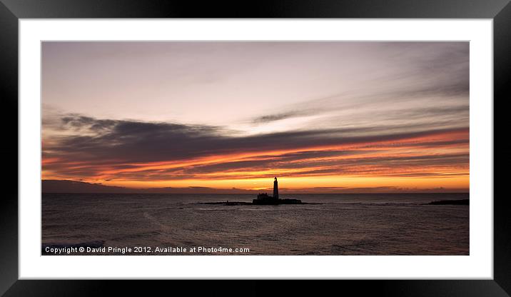 Lighthouse Sunrise Framed Mounted Print by David Pringle