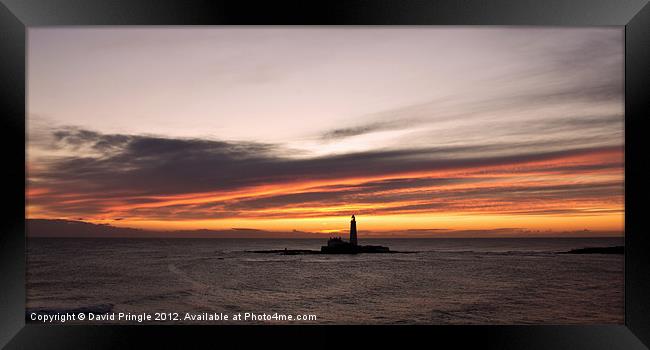 Lighthouse Sunrise Framed Print by David Pringle