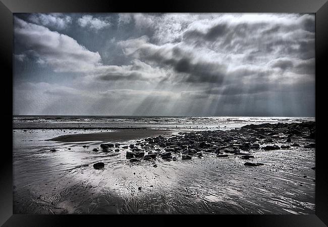 Sea And Sand. Framed Print by paul cowles