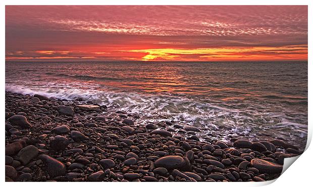 Devon Sunset. Print by paul cowles