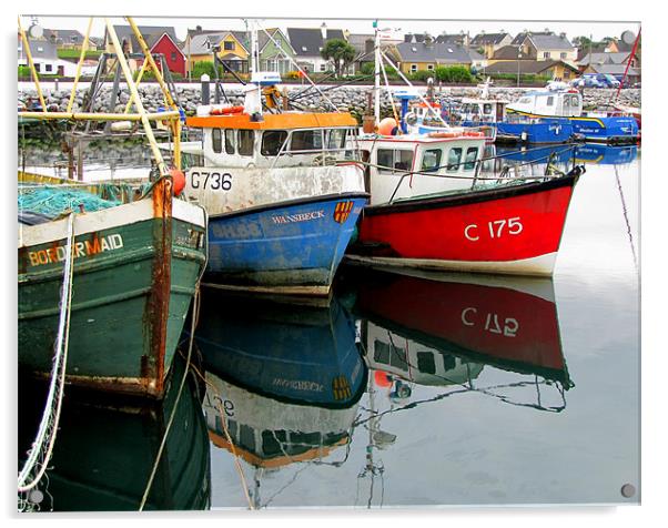 Dingle Boats Acrylic by barbara walsh