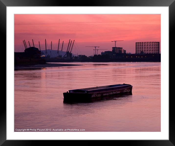 O2 Arena at Sunrise Framed Mounted Print by Philip Pound