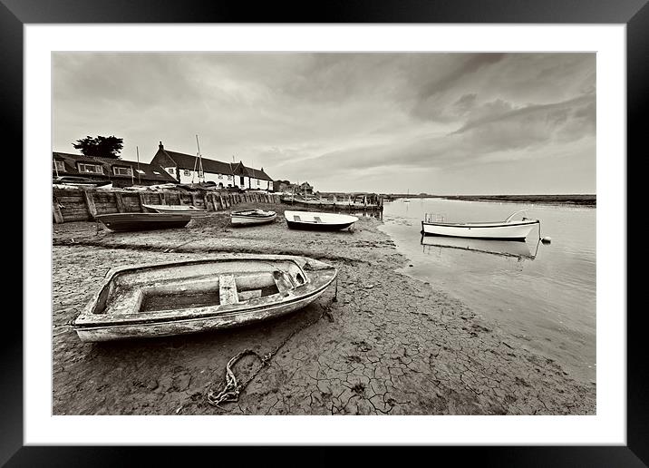 Moody Staithe Sepia Framed Mounted Print by Paul Macro