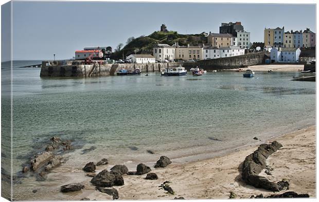 Tenby Harbour from North Beach Canvas Print by Steve Purnell