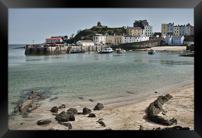Tenby Harbour from North Beach Framed Print by Steve Purnell