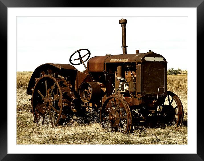 Old Tractor Framed Mounted Print by Mary Lane