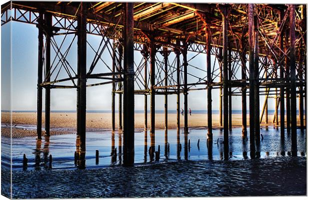 View from under the pier Canvas Print by Sandra Pledger