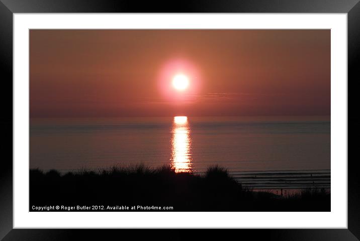 Cornish Sunset Framed Mounted Print by Roger Butler