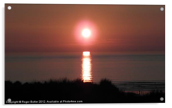 Cornish Sunset Acrylic by Roger Butler