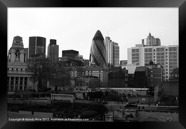 Gherkin London Skyline Framed Print by Mandy Rice