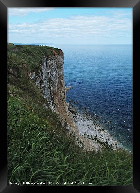 Bempton Cliffs Framed Print by Steven Watson