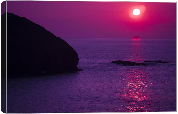 portreath sunset Canvas Print by keith sutton