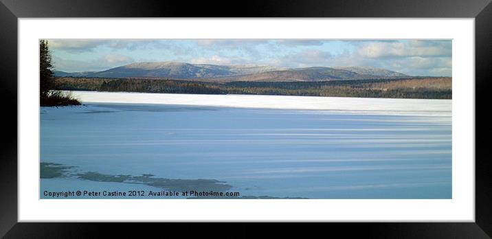 Mountains Over Frozen Lake Framed Mounted Print by Peter Castine