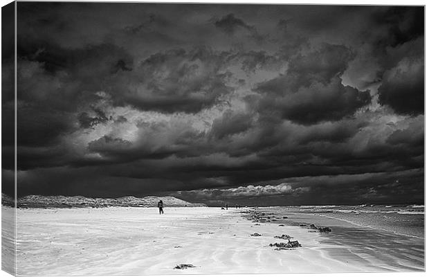 Bamburgh beach storm Canvas Print by Paul Fisher
