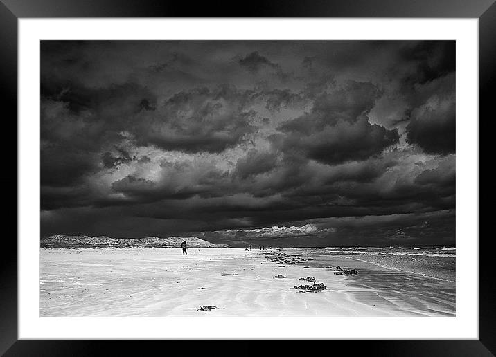Bamburgh beach storm Framed Mounted Print by Paul Fisher