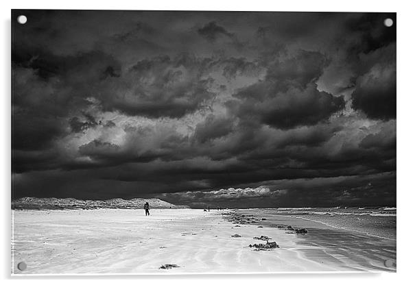 Bamburgh beach storm Acrylic by Paul Fisher