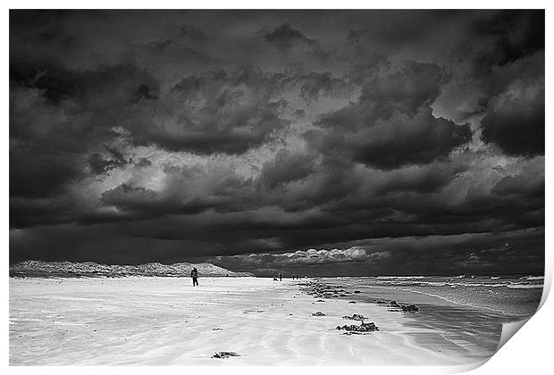 Bamburgh beach storm Print by Paul Fisher