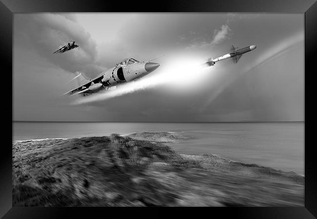 Sea Harriers in action Framed Print by Gary Eason
