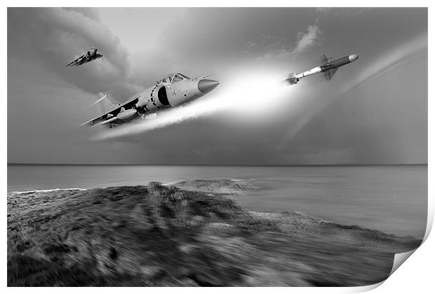 Sea Harriers in action Print by Gary Eason
