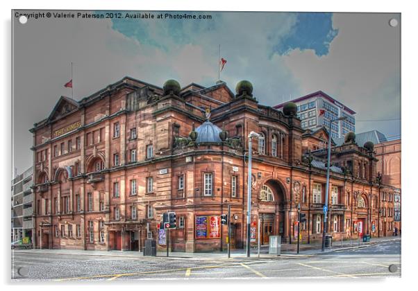 Kings Theatre Glasgow Acrylic by Valerie Paterson
