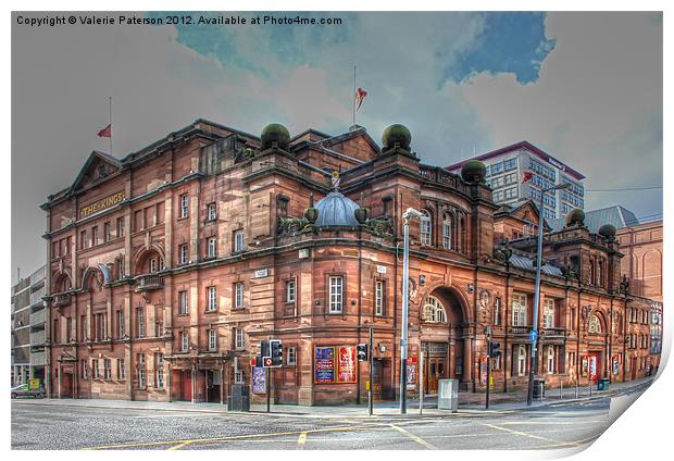 Kings Theatre Glasgow Print by Valerie Paterson