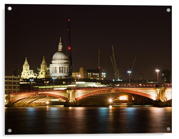 St Pauls Cathedral at Night Acrylic by Philip Pound