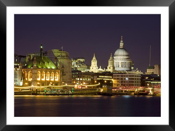 St Pauls Cathedral at Night Framed Mounted Print by Philip Pound