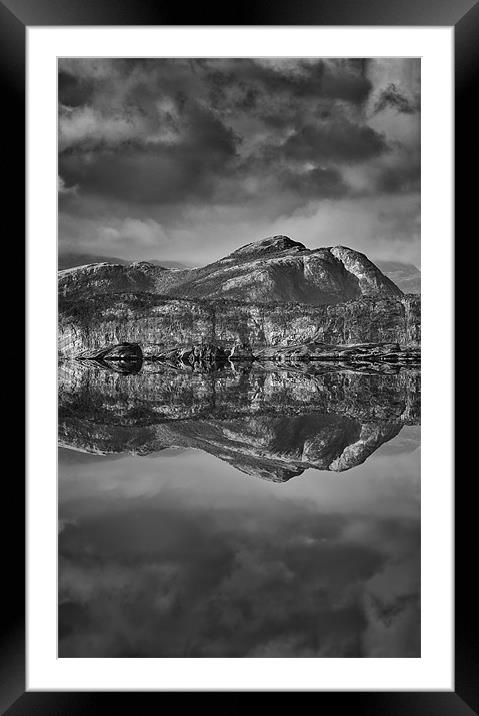 Monochrome Mountain Reflection Framed Mounted Print by Natures' Canvas: Wall Art  & Prints by Andy Astbury