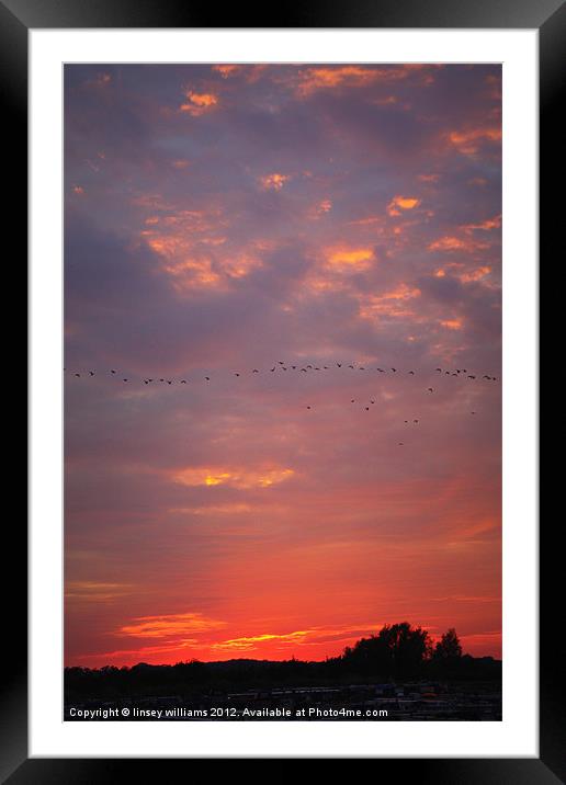 A Warwickshire sunset Framed Mounted Print by Linsey Williams