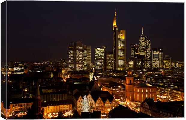 Nightly view from the Frankfurt dome Canvas Print by Thomas Schaeffer