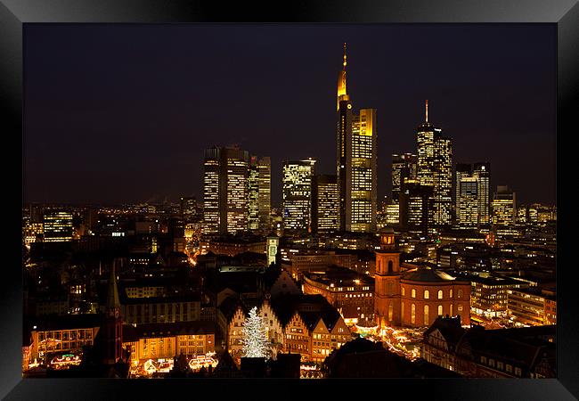 Nightly view from the Frankfurt dome Framed Print by Thomas Schaeffer