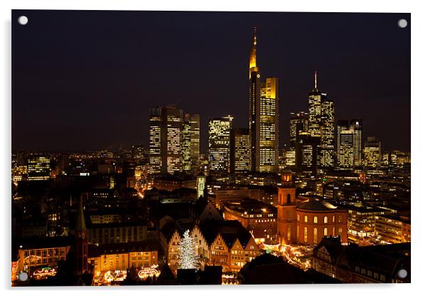 Nightly view from the Frankfurt dome Acrylic by Thomas Schaeffer