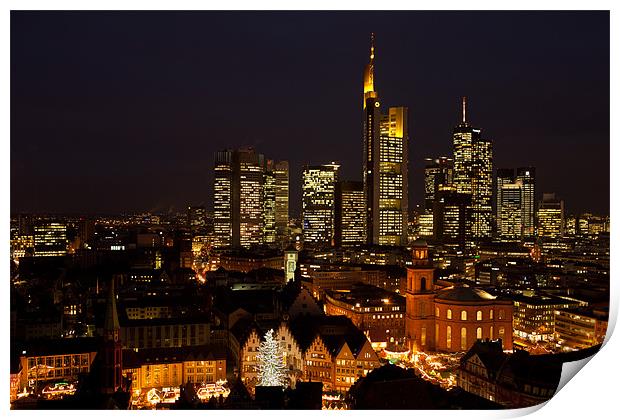 Nightly view from the Frankfurt dome Print by Thomas Schaeffer