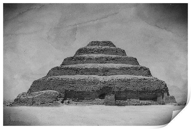 The Saqqara step pyramid Print by Paul Fisher