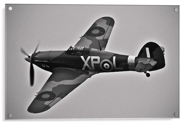 Hawker Hurricane (B&W) Acrylic by John Ellis
