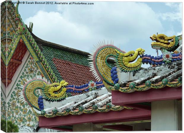 Bangkok Roof Serpents Canvas Print by Sarah Bonnot