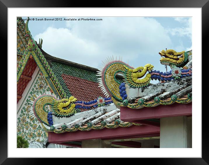 Bangkok Roof Serpents Framed Mounted Print by Sarah Bonnot