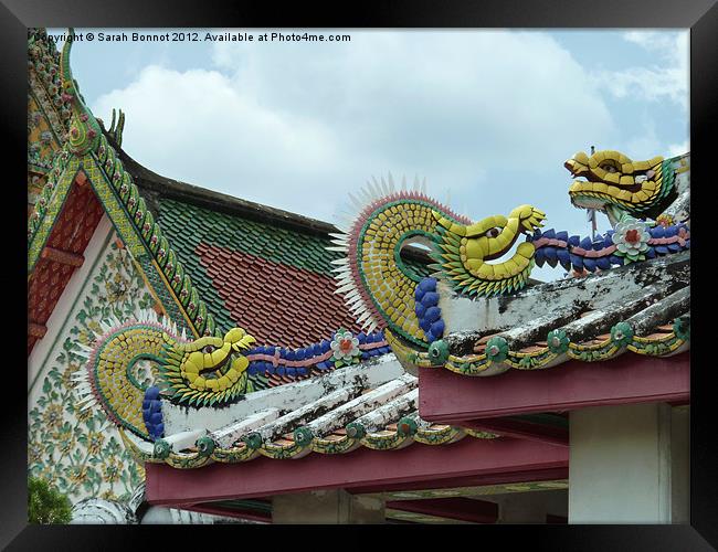 Bangkok Roof Serpents Framed Print by Sarah Bonnot