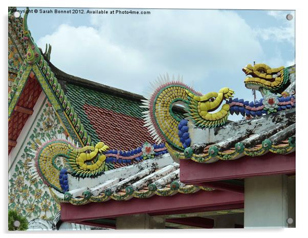 Bangkok Roof Serpents Acrylic by Sarah Bonnot