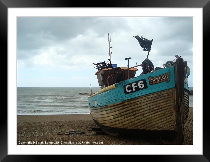 Hastings Fishing Fleet Framed Mounted Print by Sarah Bonnot