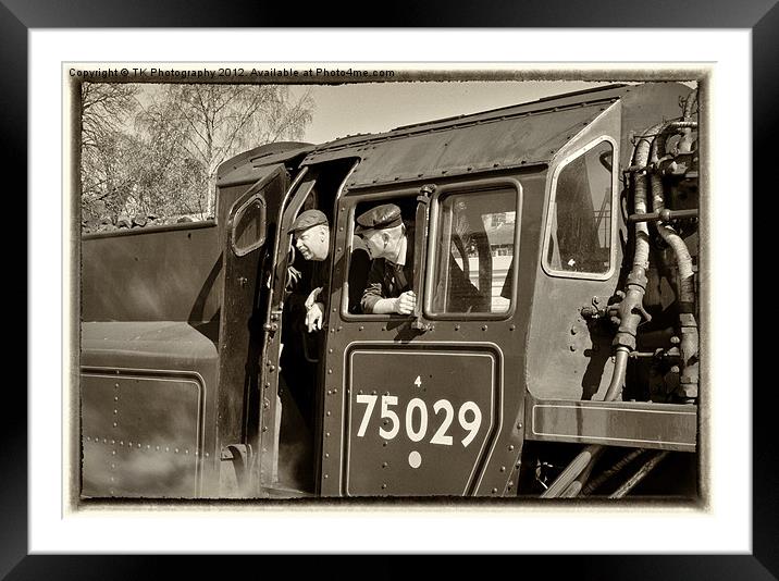 Train Drivers NYMR Framed Mounted Print by Trevor Kersley RIP