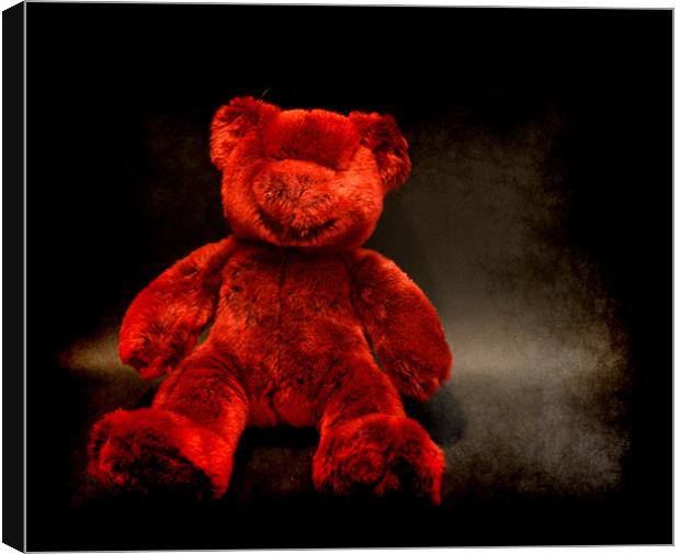Red Teddy Canvas Print by Maria Tzamtzi Photography