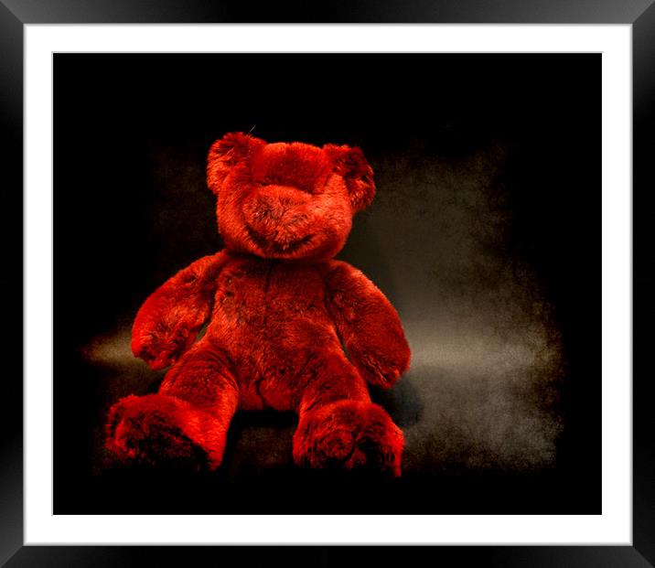 Red Teddy Framed Mounted Print by Maria Tzamtzi Photography