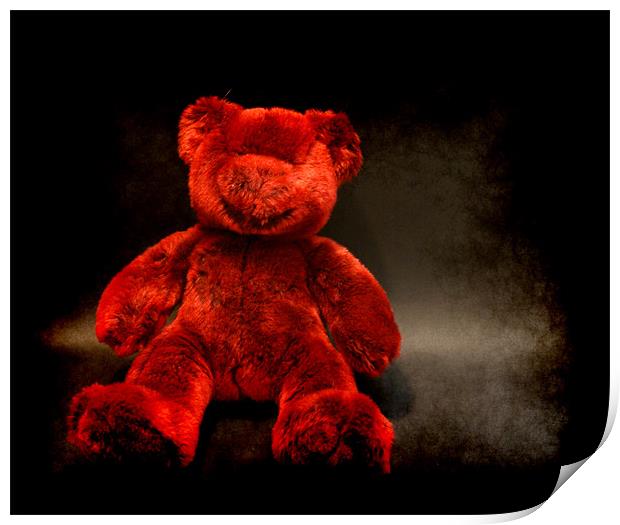 Red Teddy Print by Maria Tzamtzi Photography