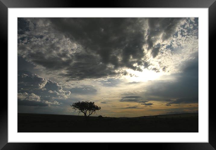 Dramatic skys over Kenya Framed Mounted Print by Bekie Spark